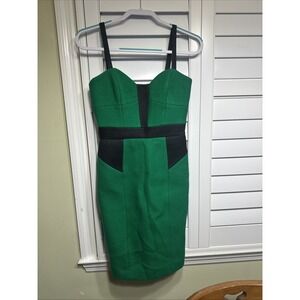Original MILLY New York Green Black Color-block Wool Sheath Dress Size 2
